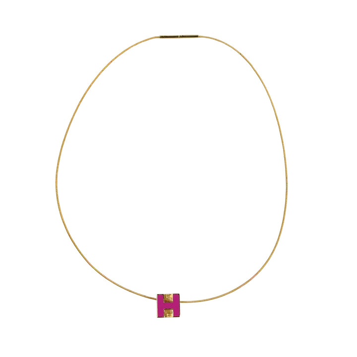 Hermès Cage DH Necklace in Pink