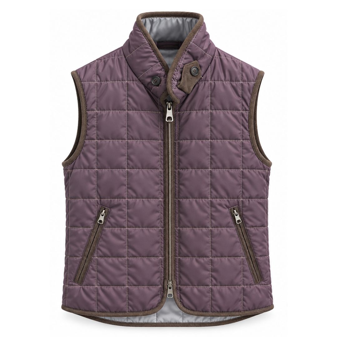 Box Quilt Vest, Purple