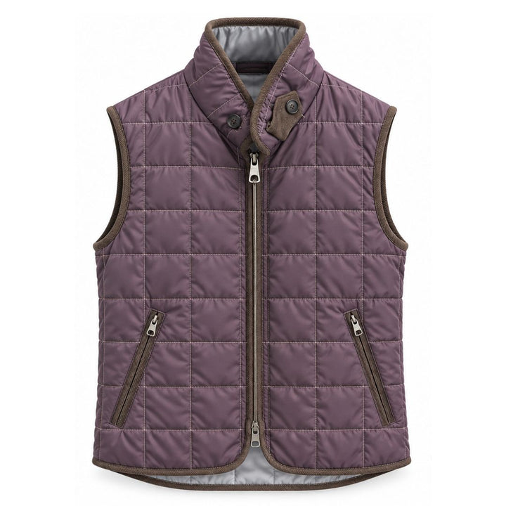 Box Quilt Vest, Purple