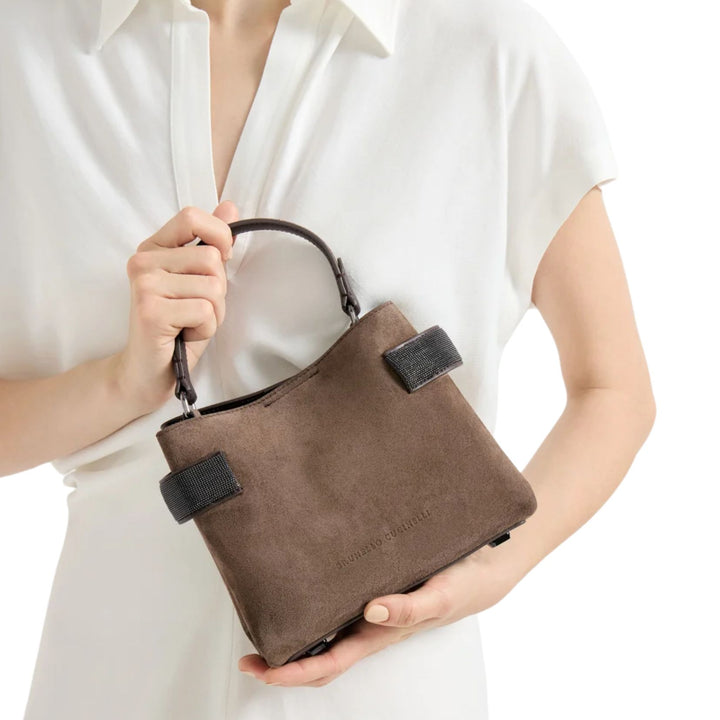Small Essence Small Top Handle Bag in Brown