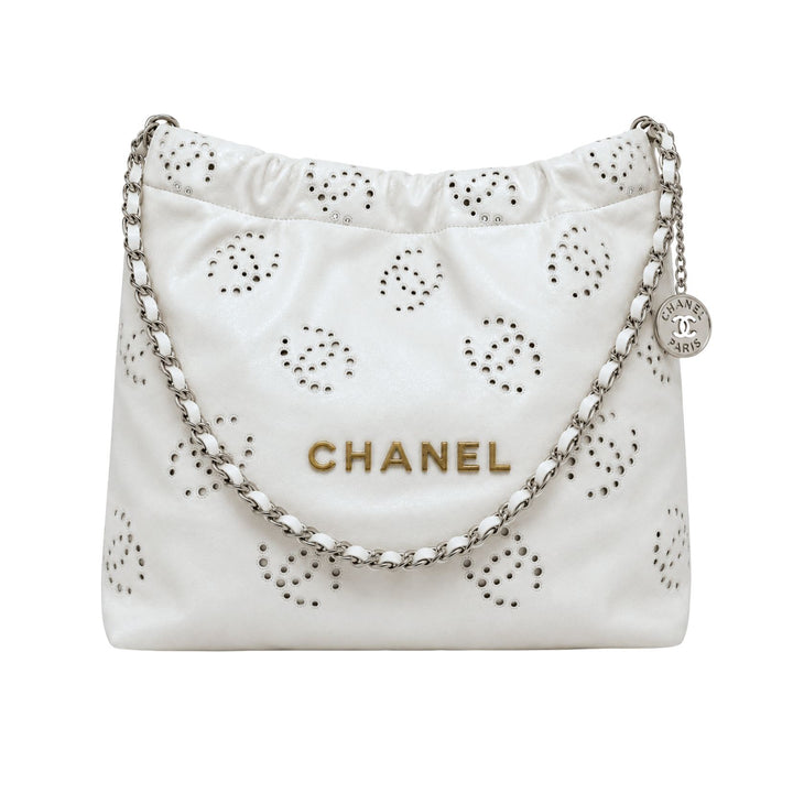 Chanel 22 Handbag in White Calfskin