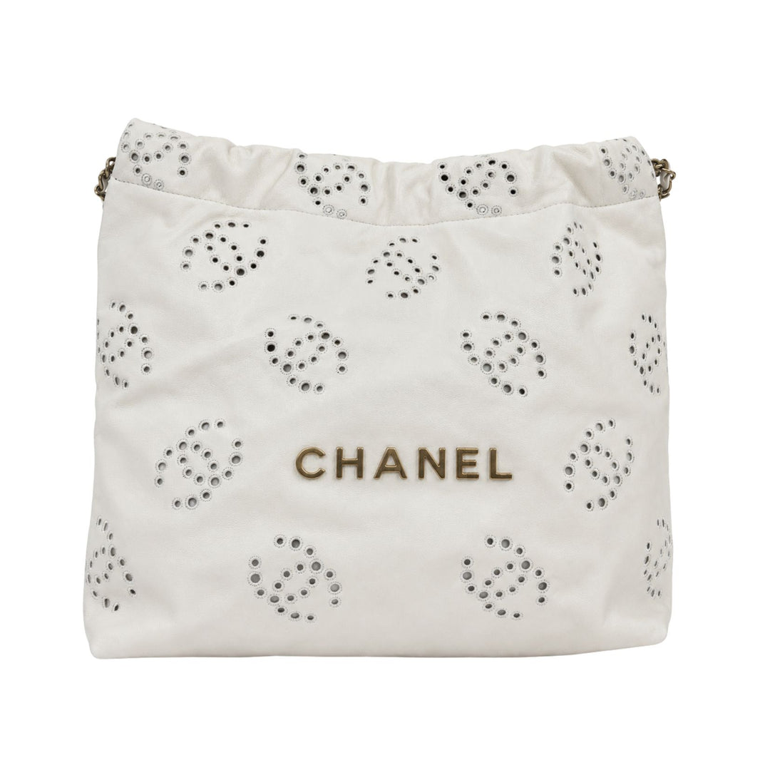 Chanel 22 Handbag in White Calfskin