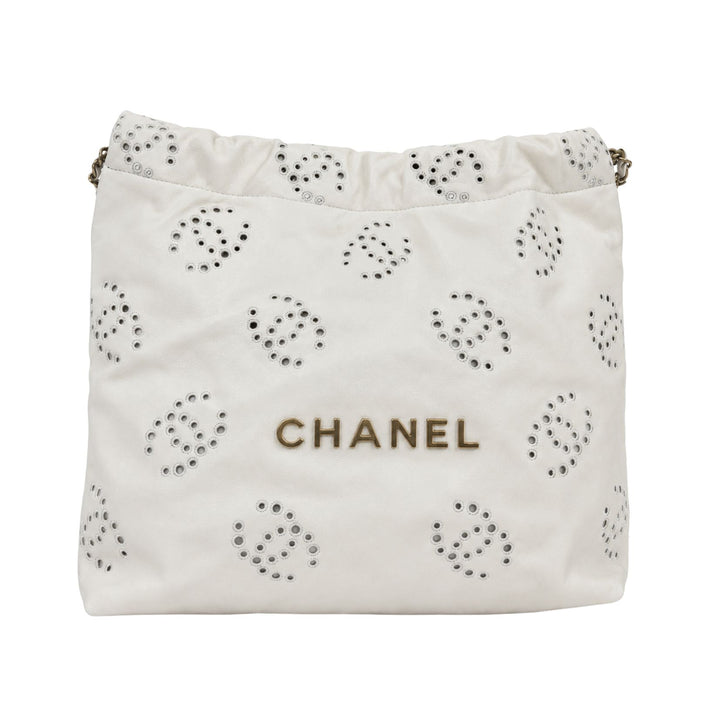 Chanel 22 Handbag in White Calfskin