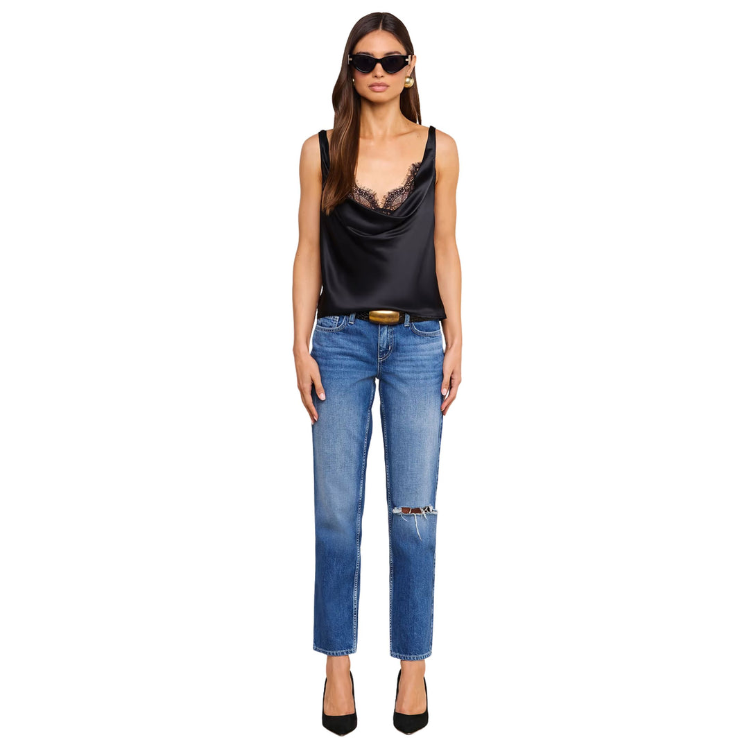 Evadne Silk Lace Camisole in Black
