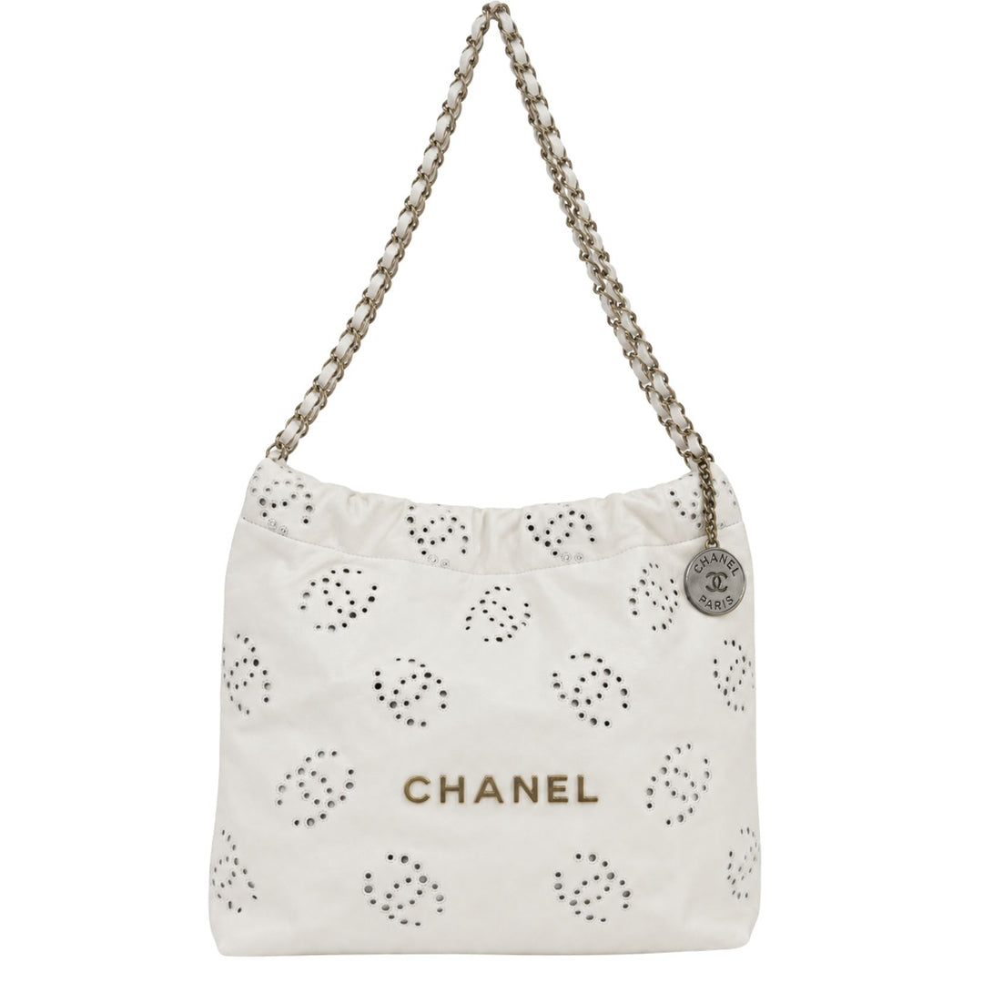 Chanel 22 Handbag in White Calfskin