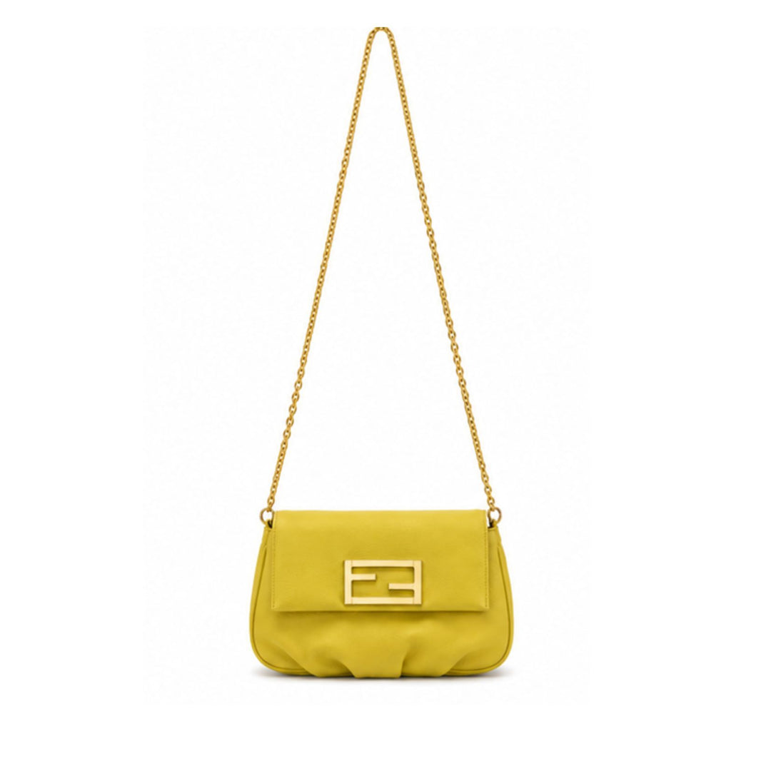 Fendi Fendista Shoulder Bag in Yellow Leather