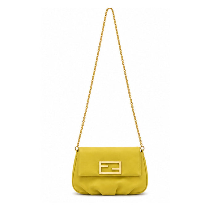 Fendi Fendista Shoulder Bag in Yellow Leather