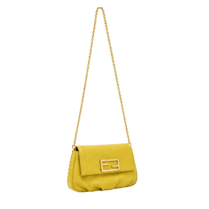 Fendi Fendista Shoulder Bag in Yellow Leather