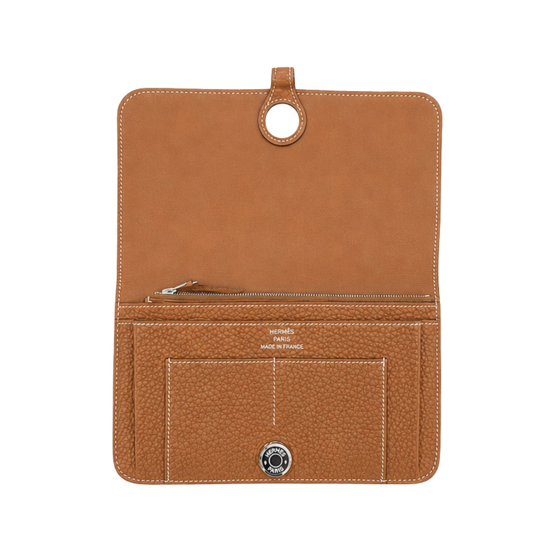 Hermès Dogon Wallet in Gold Clemence