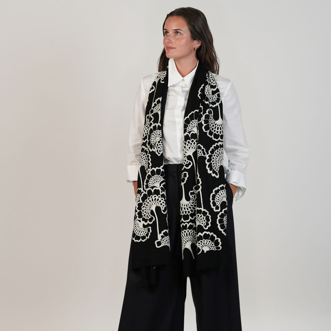Velour Bloom Embroidered Stole