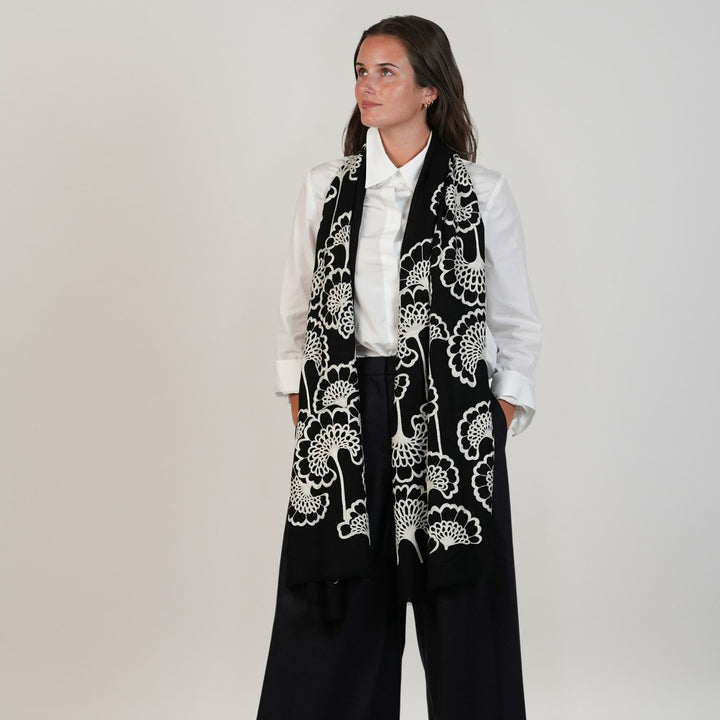 Velour Bloom Embroidered Stole