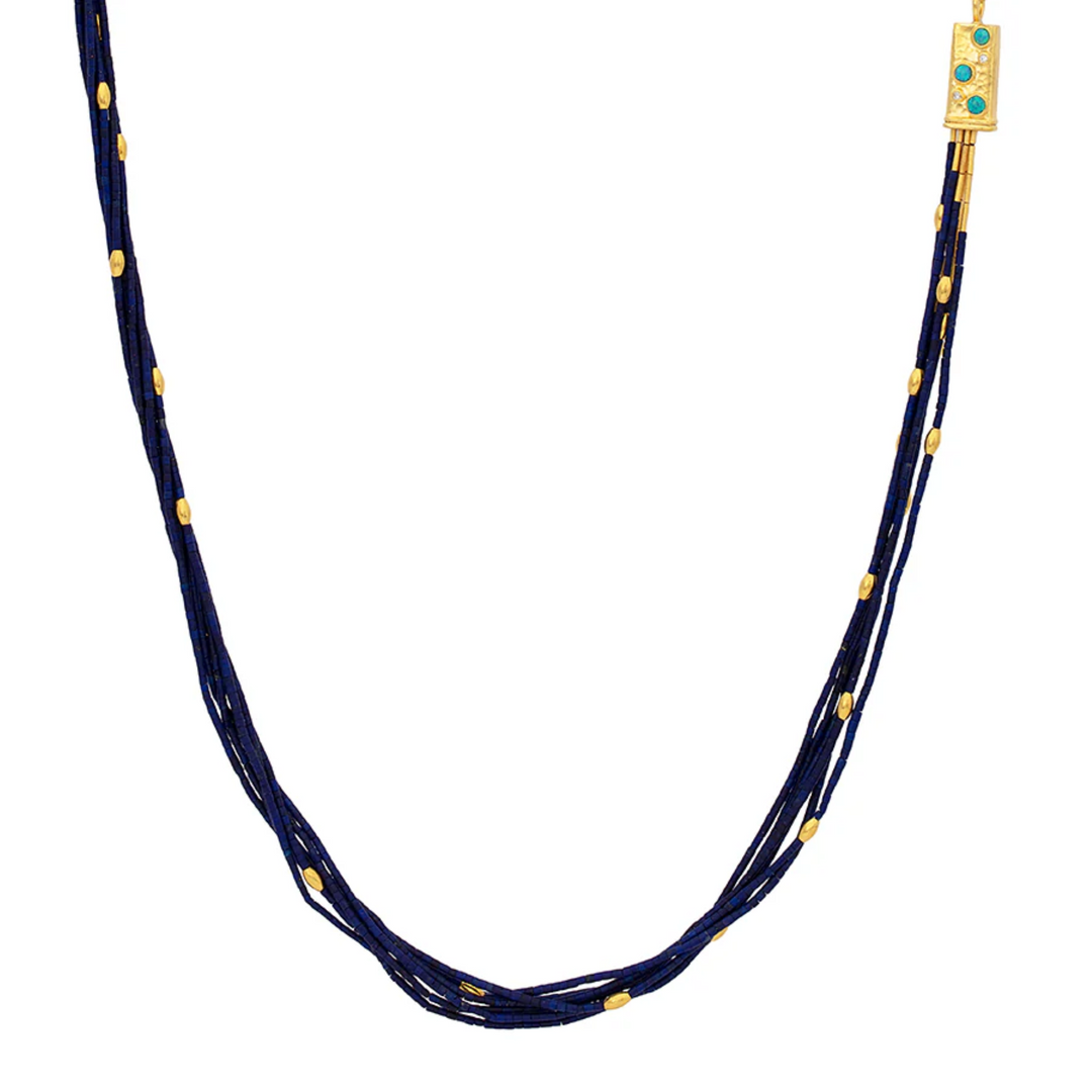 OOAK 7 Strand Lapis Necklace