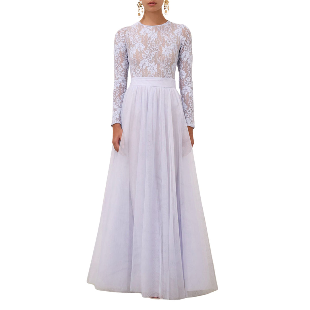 TULLE MAXI SKIRT - Light Blue