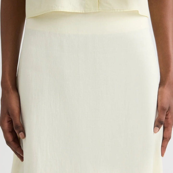 A-Line Linen Skirt in Glass Green