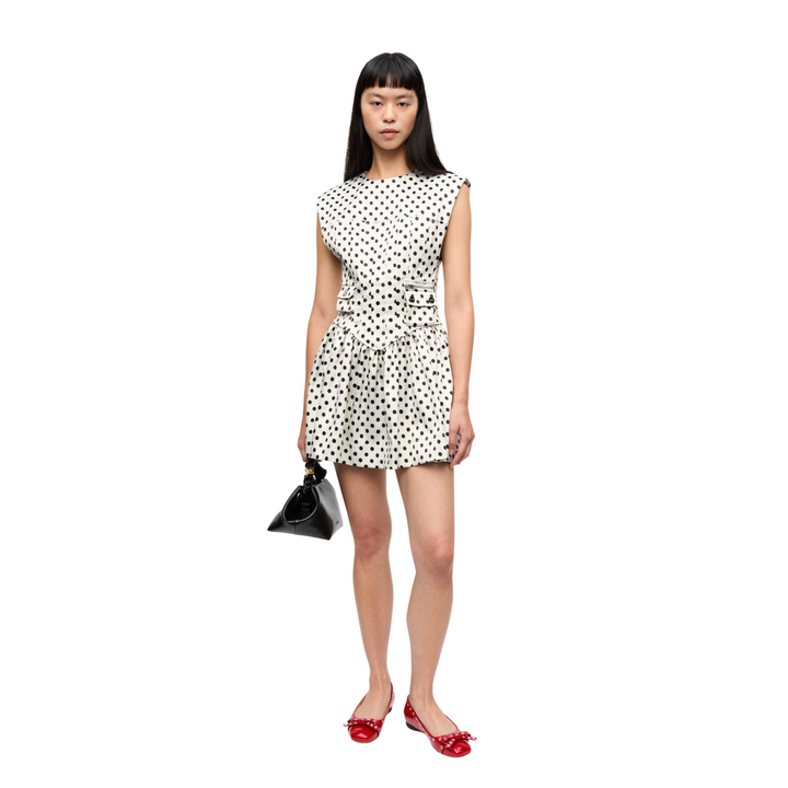 Printed Double Satin Corset Mini Dress