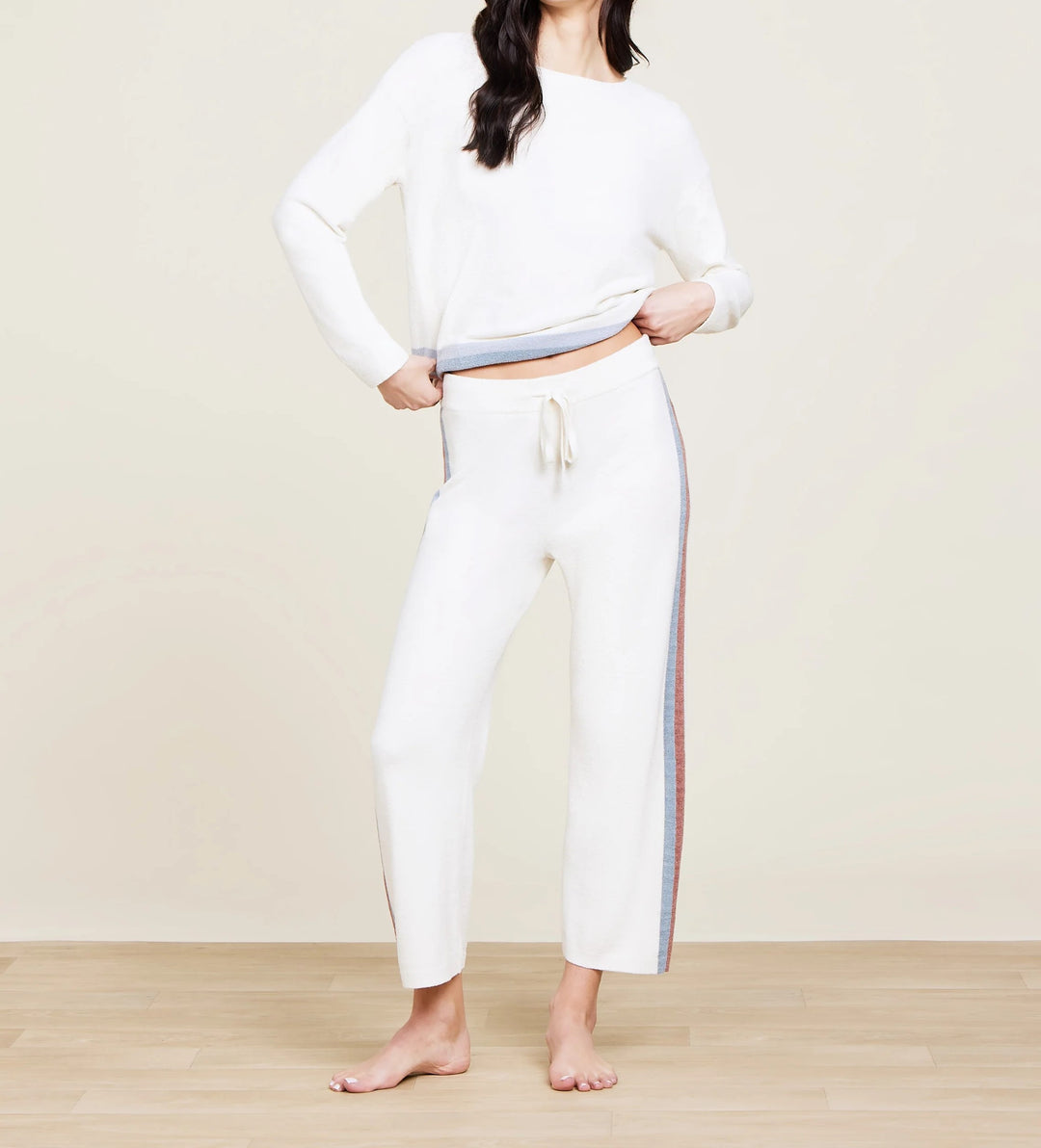 Multi Stripe Wide Leg Pant - CREAM MULTI