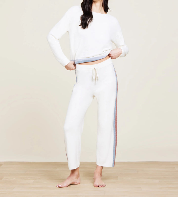 Multi Stripe Wide Leg Pant - CREAM MULTI