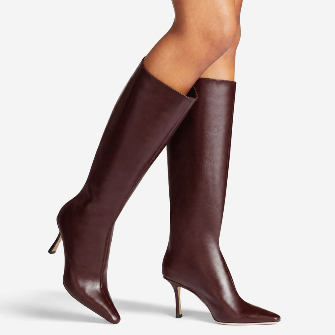Agathe 85 Boot in Deep Merlot