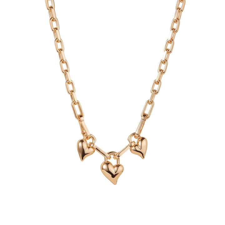 Padlock Triple Heart Pendant Necklace