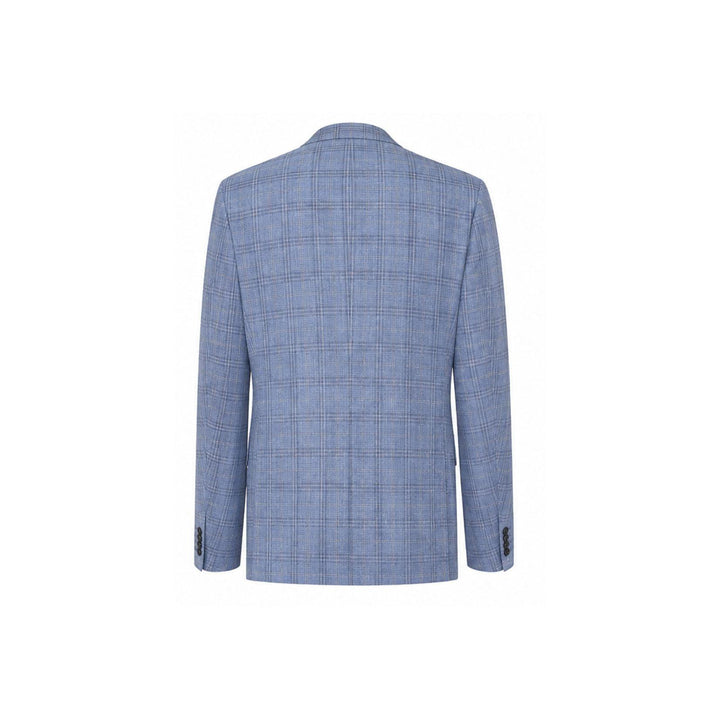 Sky Blue Plaid Wool Suit