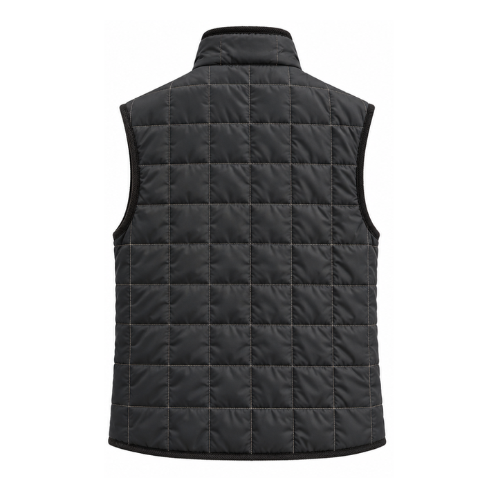 Box Quilt Vest, Black