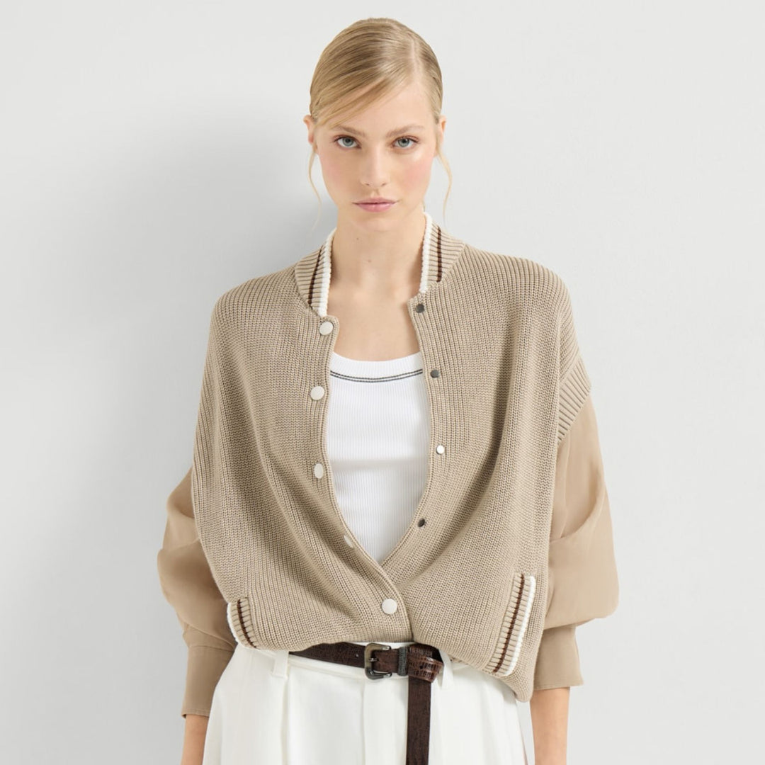 Cotton Organza and Knit Mixed Media Jacket