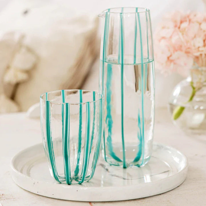Nuovo Stripe Teal Pitcher