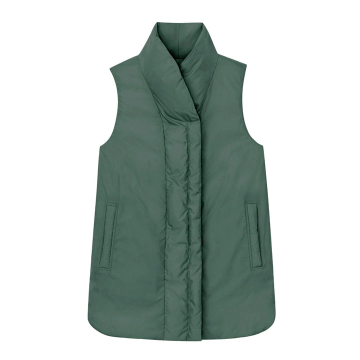 Reversible Shawl Collar Down Vest - Ivy Vine - S