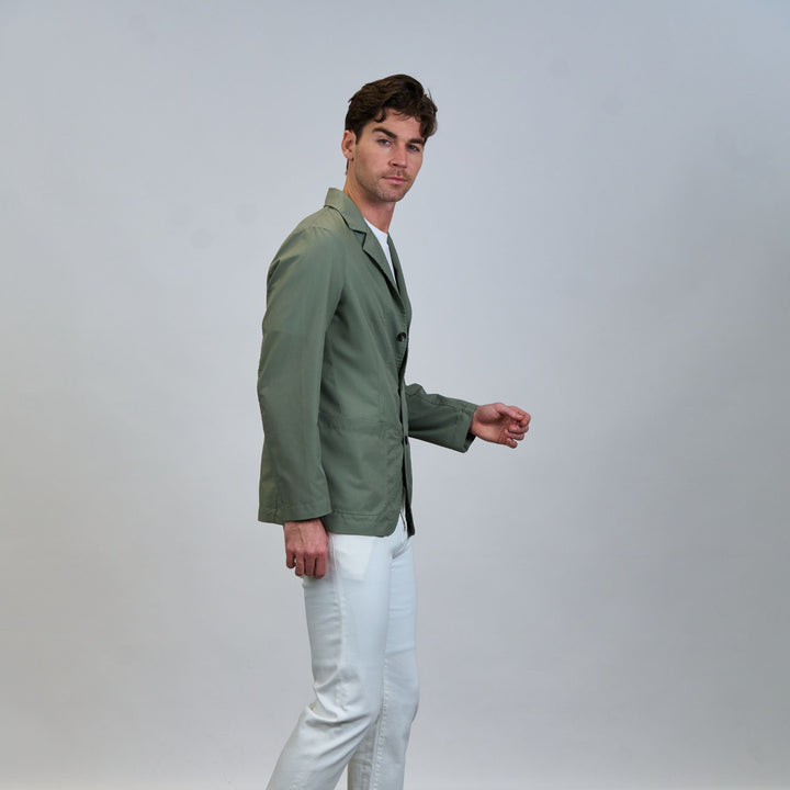 Perforated Microfiber Blazer - Sage