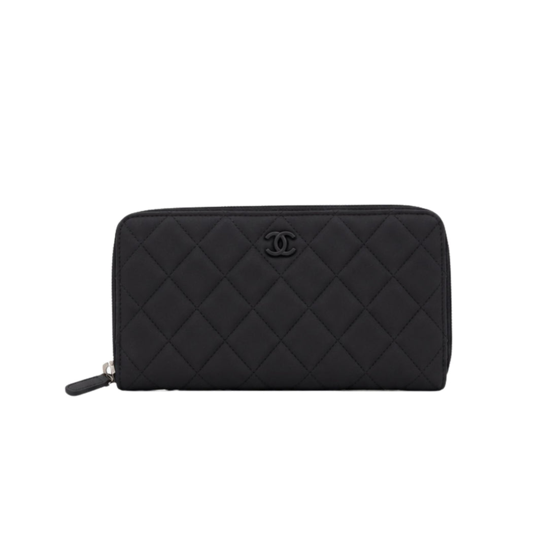 Chanel Matte Black Calfskin Wallet