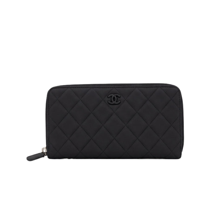 Chanel Matte Black Calfskin Wallet