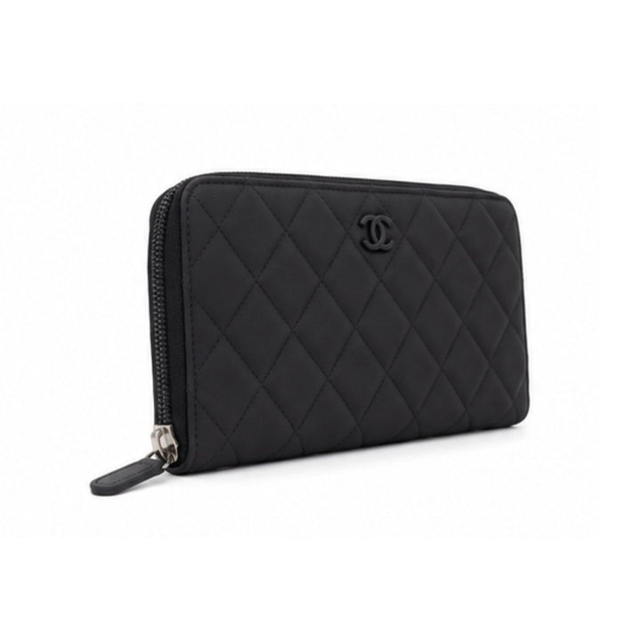 Chanel Matte Black Calfskin Wallet
