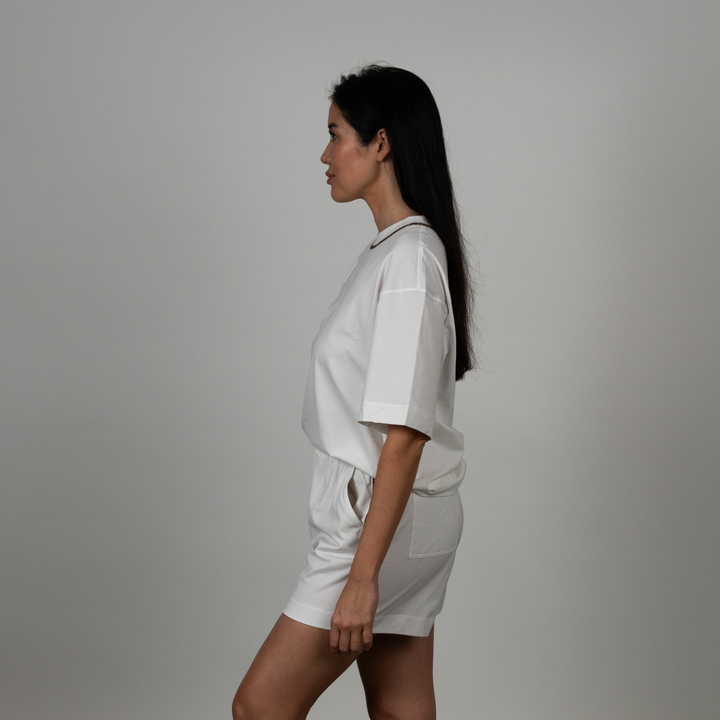 T-Shirt with Monili Neckline