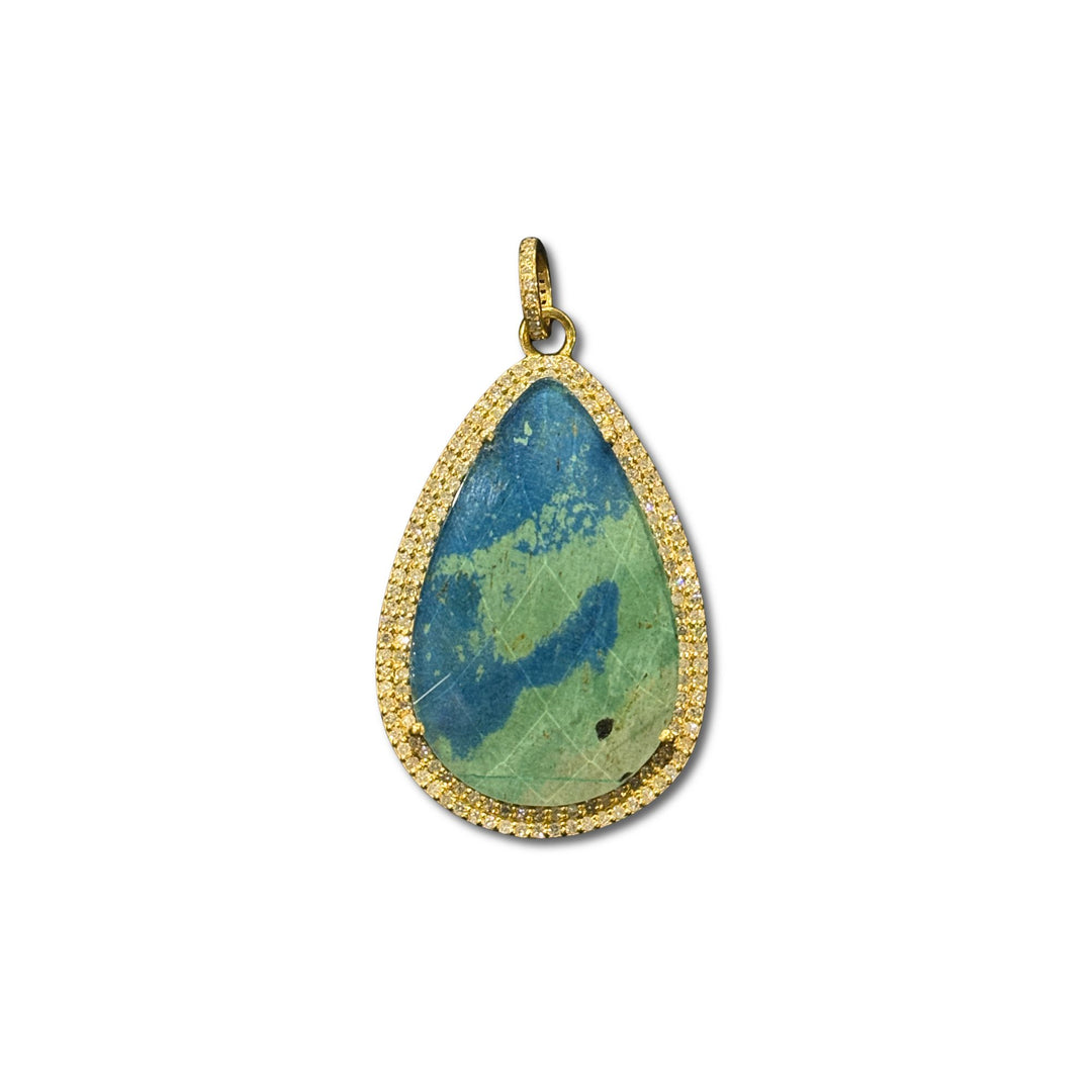 Faceted Malachite/Azurite Pendant