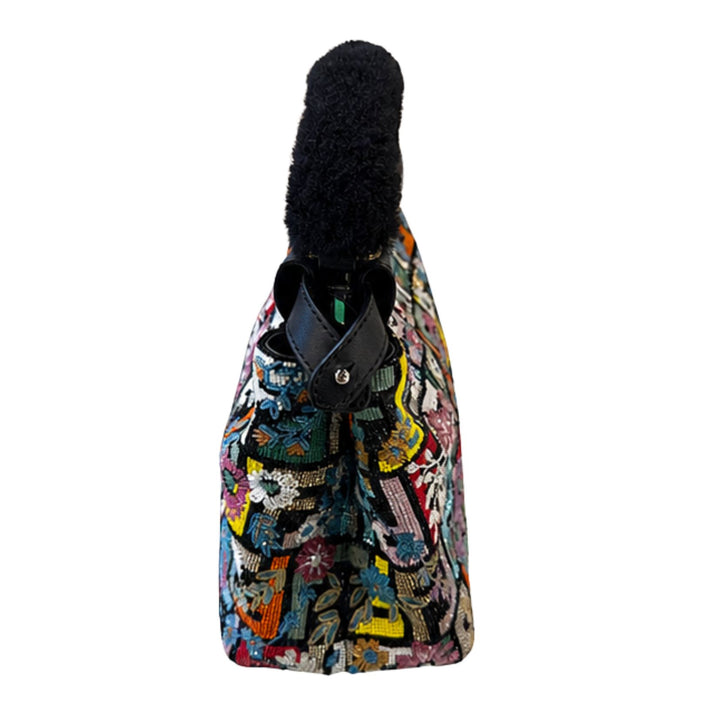 Fendi Peekaboo Mini Embellished Bag in Black