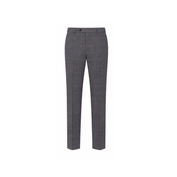 Blue Grey Plaid Wool Suit