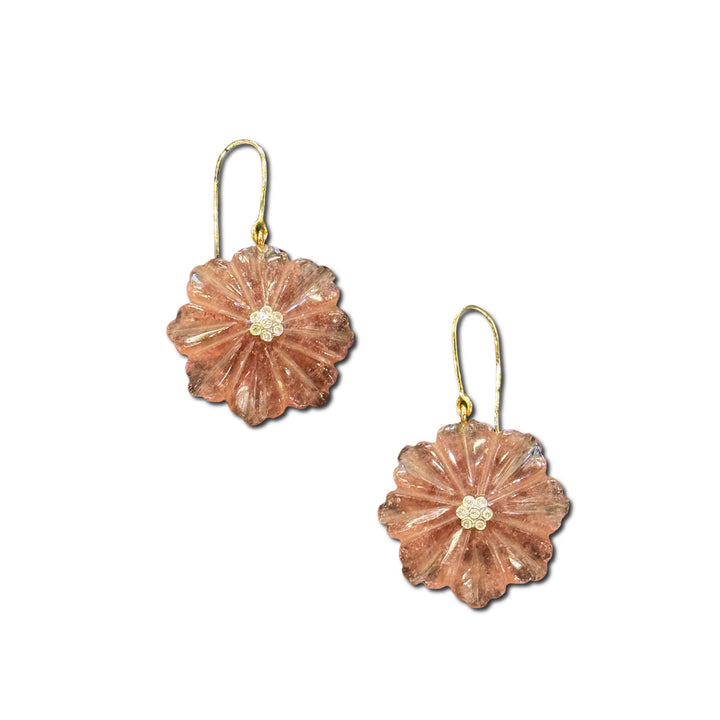 Agate Flower Drop Earrings