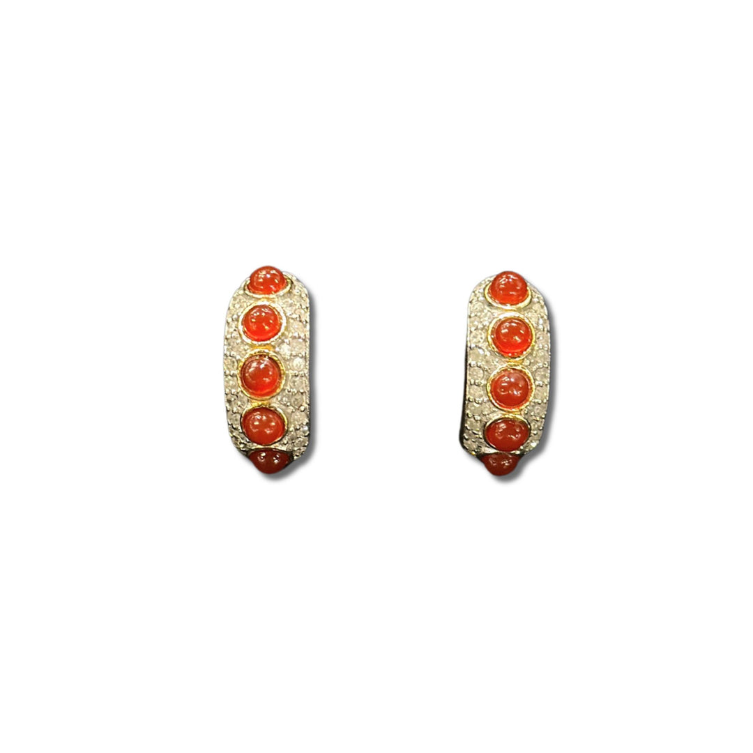Carnelian Gold Huggies