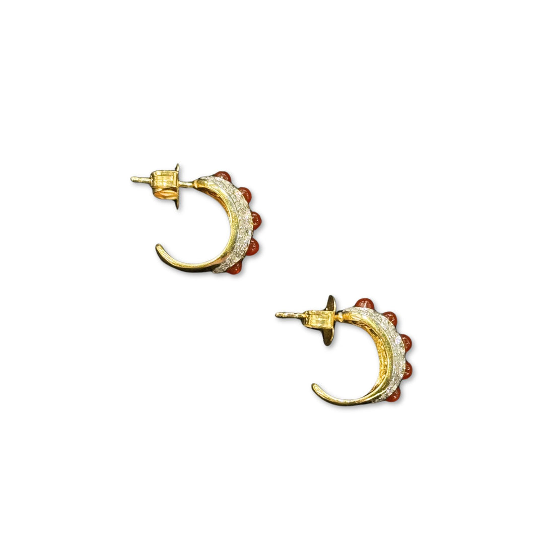 Carnelian Gold Huggies