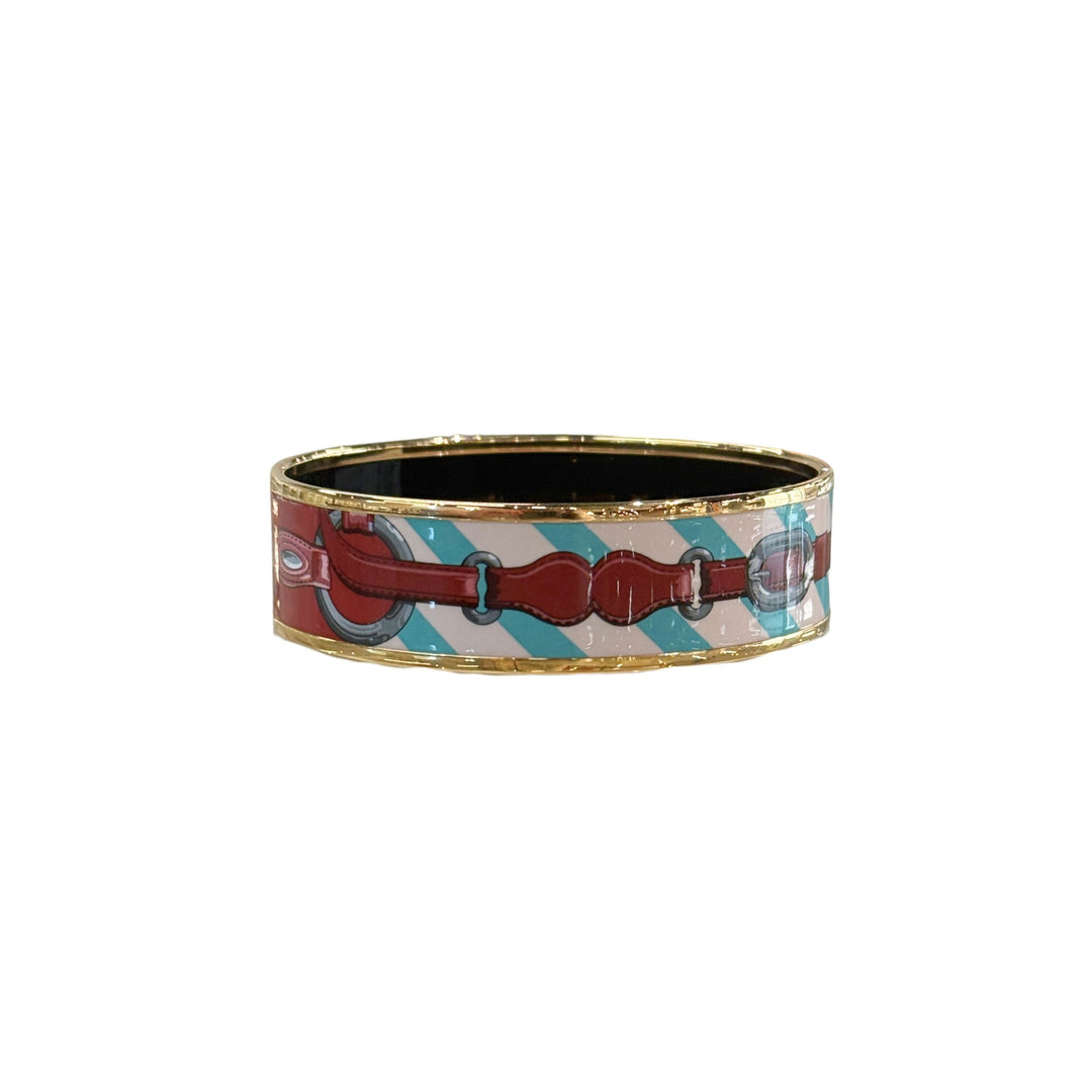 Hermès Wide Enamel Bangle Bracelet in Multicolor