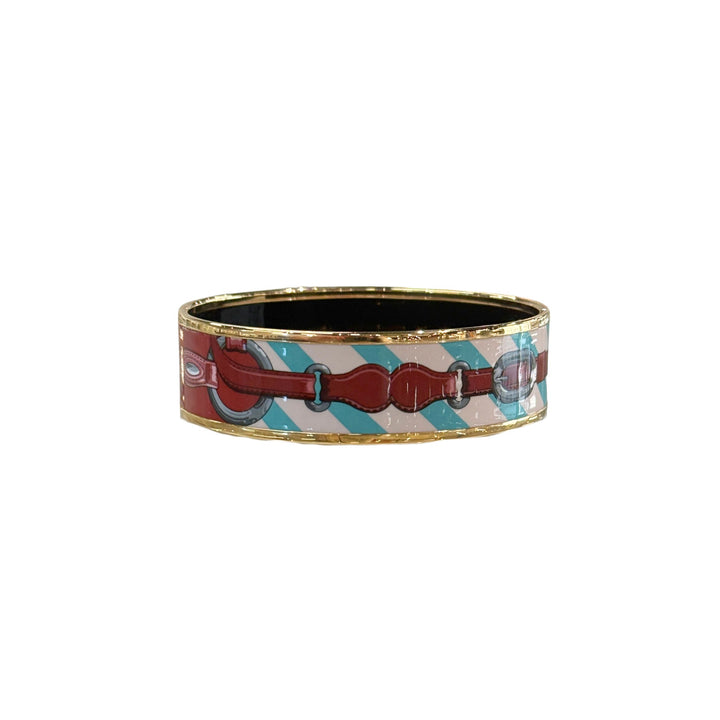 Hermès Wide Enamel Bangle Bracelet in Multicolor