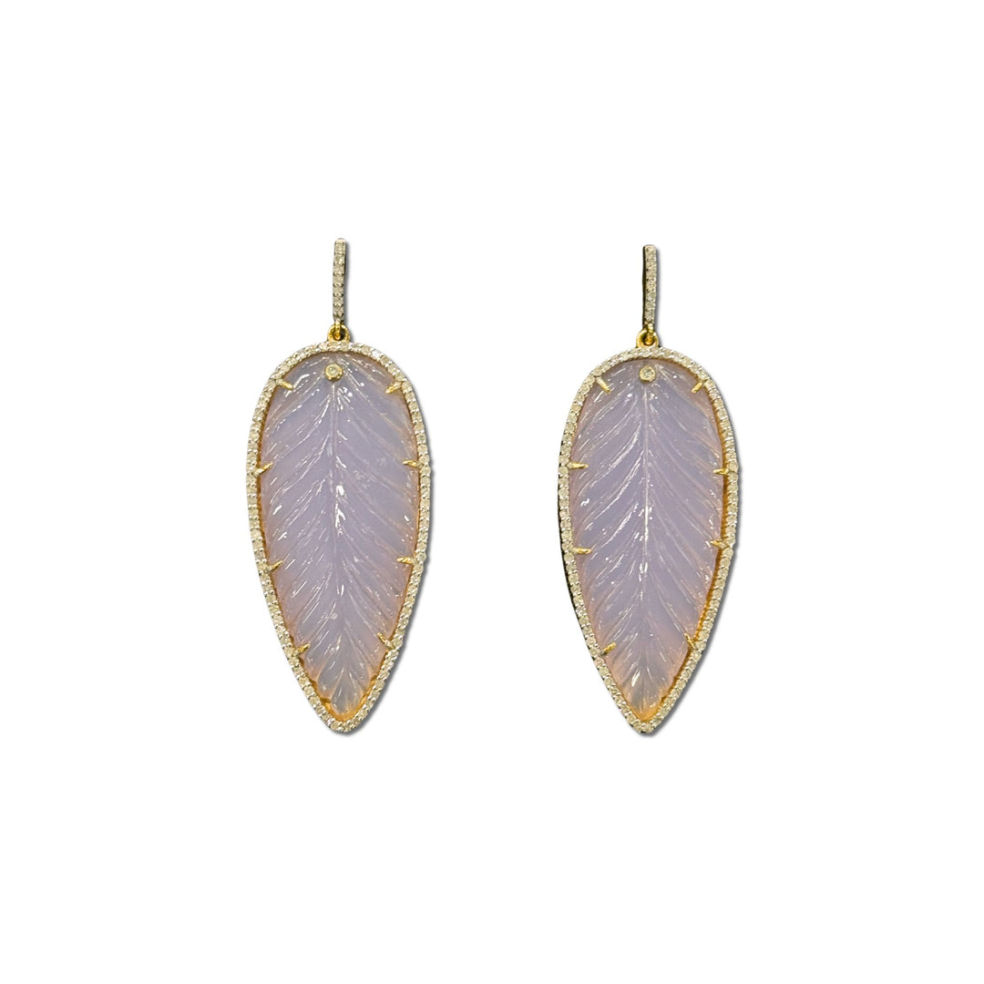 Chrysoprase Feather Earrings