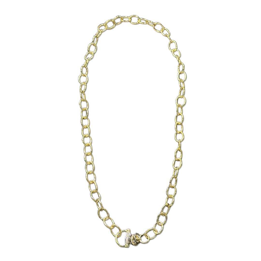 Long Gold Circle Link Necklace