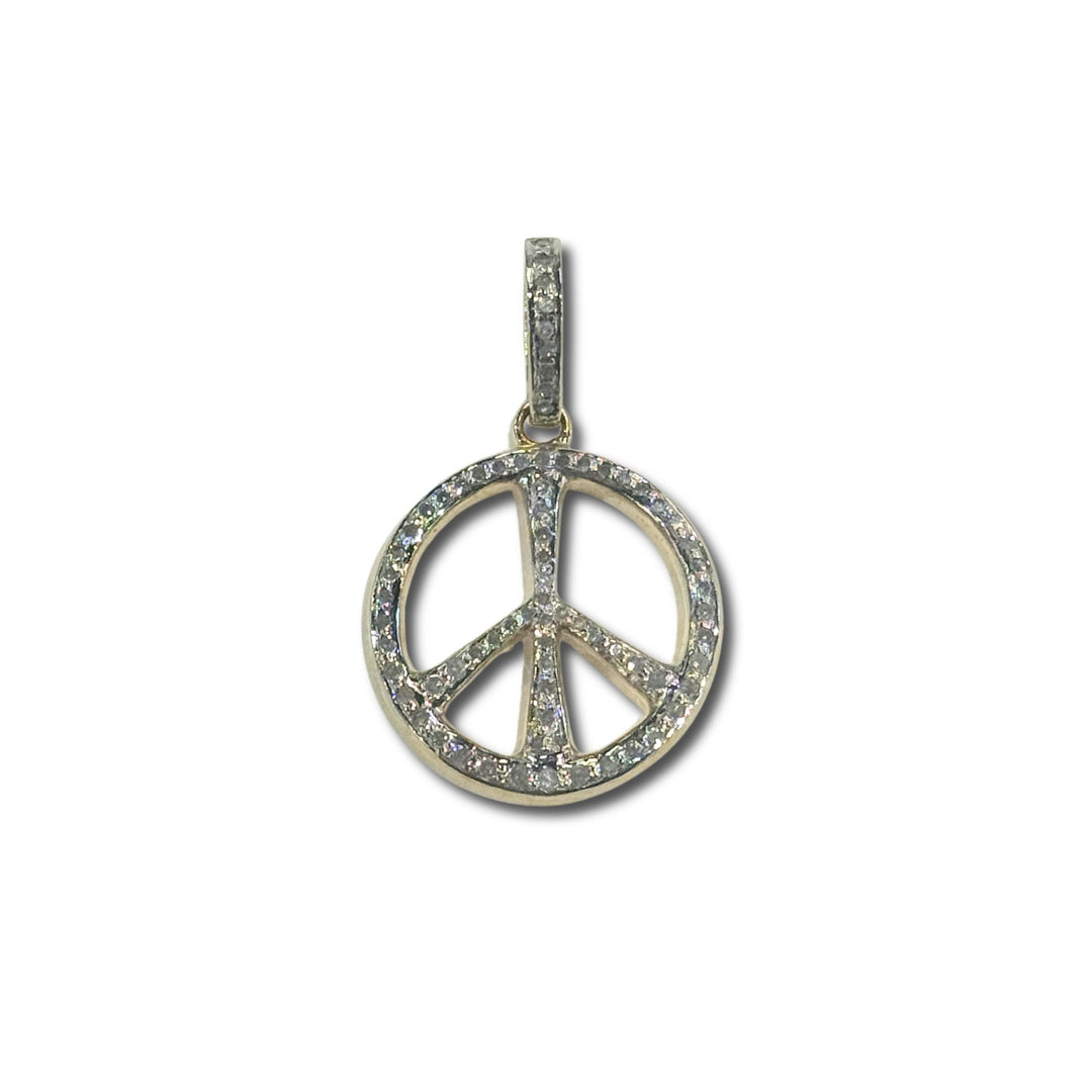 Diamond Peace Sign Pendant