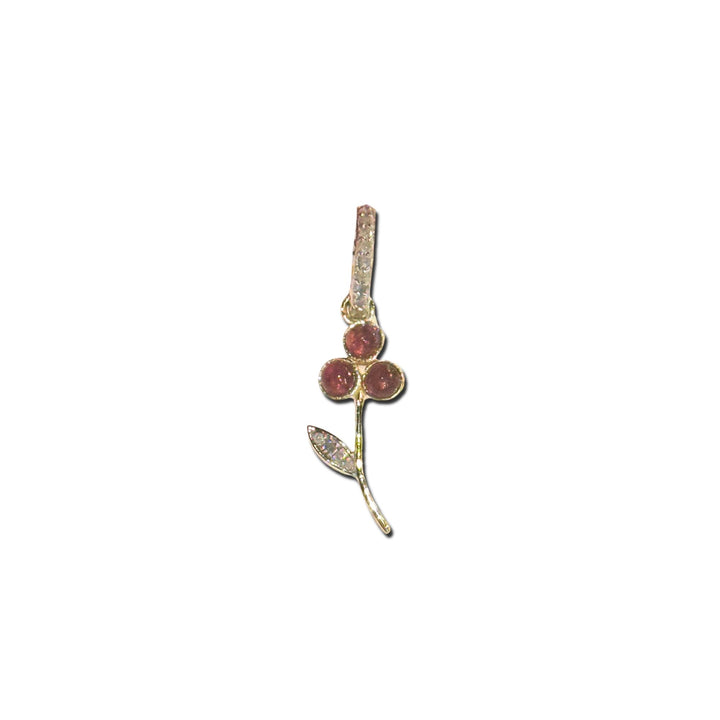 Jade/Diamond Red Cherry Pendant
