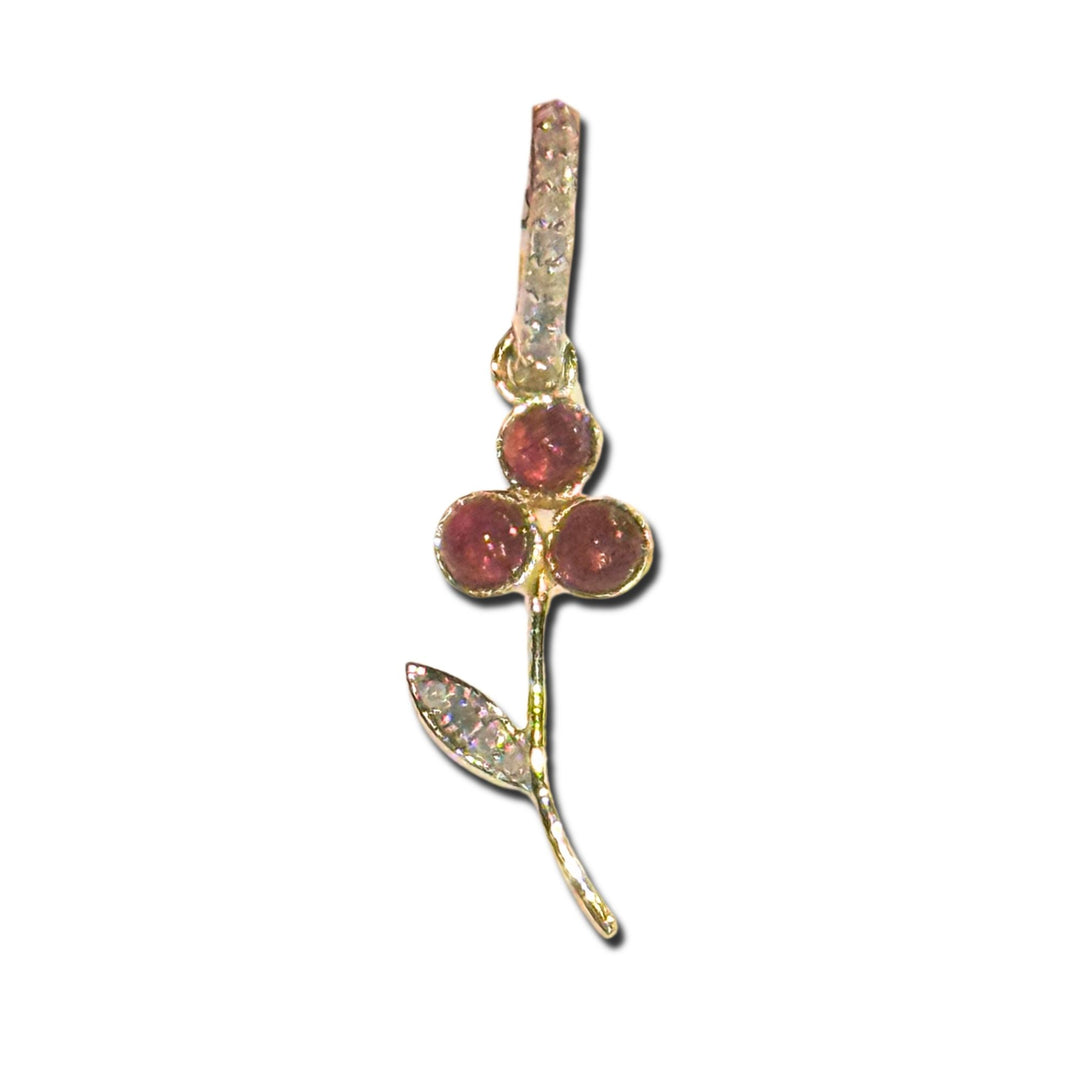 Jade/Diamond Red Cherry Pendant