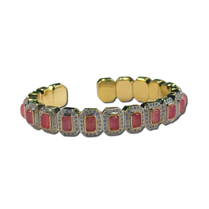 Pink Jade Open Bangle