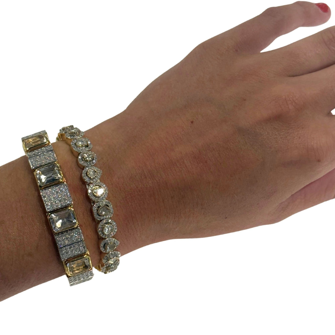 Diamond/Gold Open Bangle