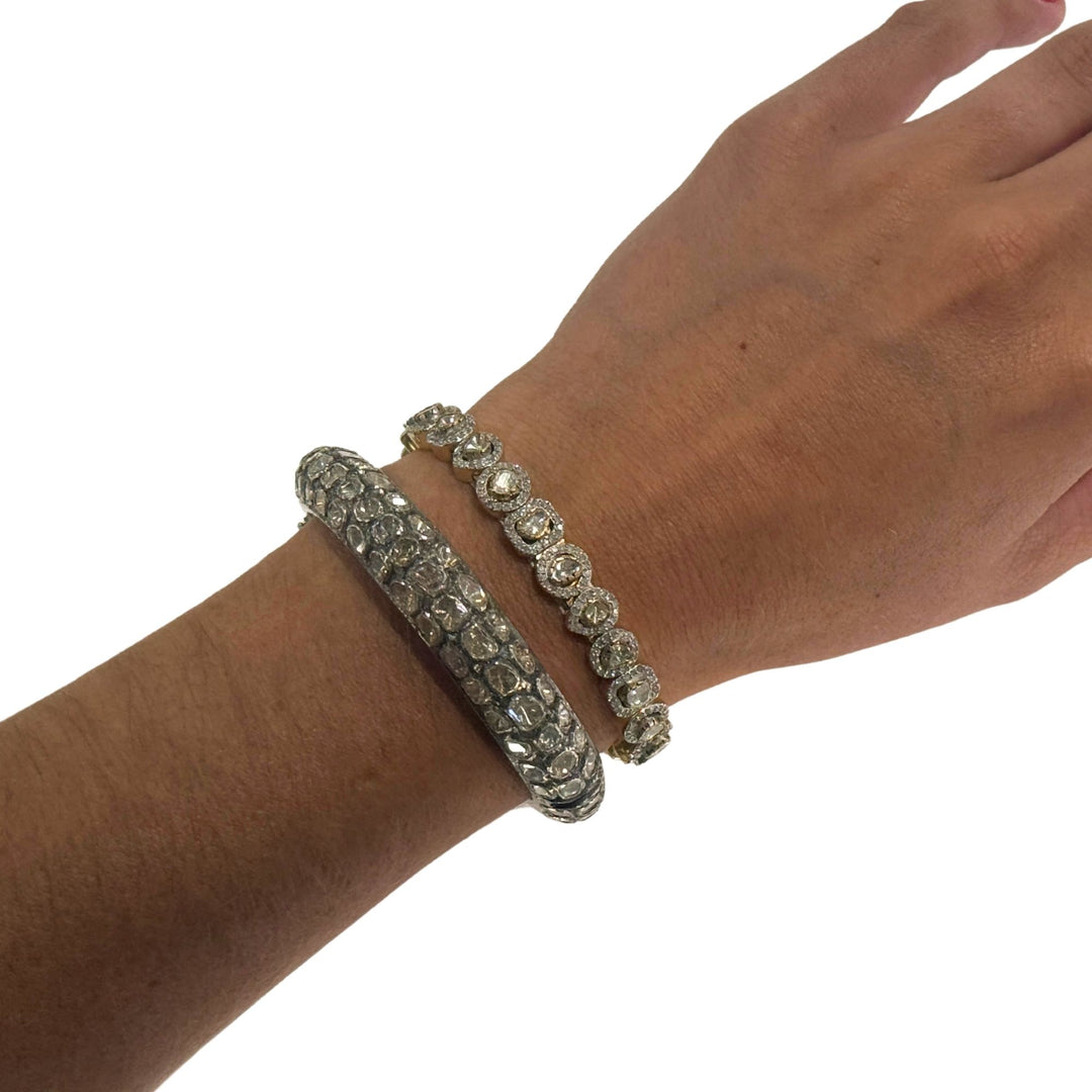 Diamond/Gold Open Bangle