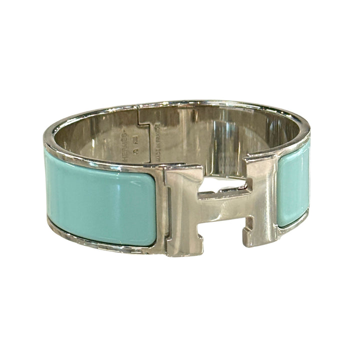 Hermes Green Silver Clic Clac Wide